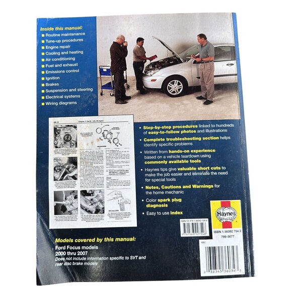 Vtg Haynes Repair Manual Ford Focus 2000-2007 36034 GC - Picture 2 of 6